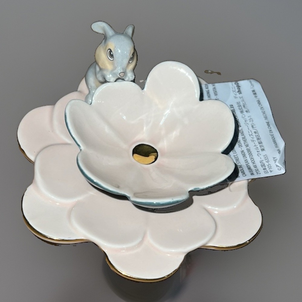 Disney Parks Bambi THUMPER Rabbit Flower Trinket Tray Dish Jewelry NEW
